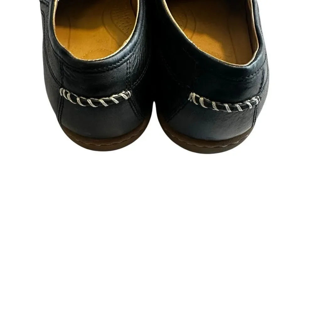 UGG men’s black leather slip on loafers size 8.5